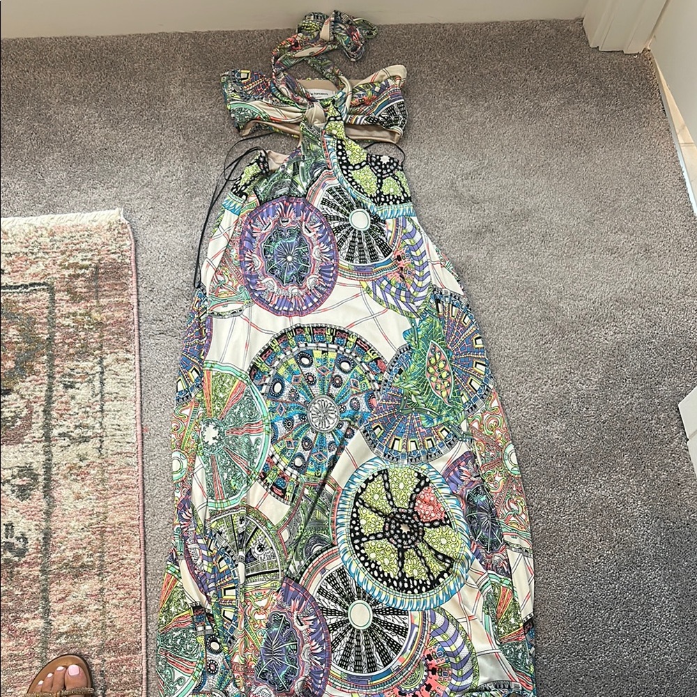 Blue and Green Halter Sundress for Resort Wear (never worn)